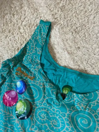 Vestido Desigual azul multicolor retro