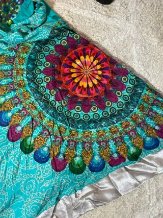 Vestido Desigual azul multicolor retro