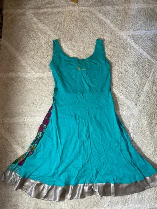 Vestido Desigual azul multicolor retro