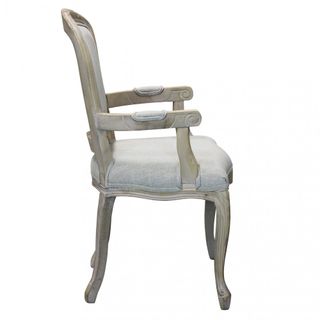Sedia Vintage Country Tessuto Grigio Legno 86cm