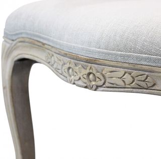 Sedia Vintage Country Tessuto Grigio Legno 86cm