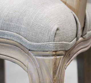 Sedia Vintage Country Tessuto Grigio Legno 86cm