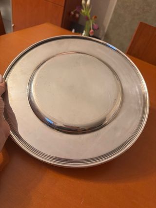 Piatto da portata in metallo argentato