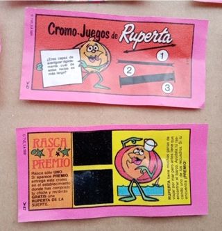 CROMOS LA RUPERTA TV UN DOS TRES RASCA PREMIO 1991