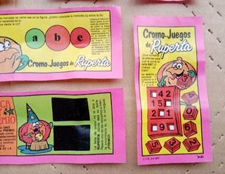CROMOS LA RUPERTA TV UN DOS TRES RASCA PREMIO 1991