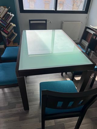 Mesa comedor cristal 6 sillas