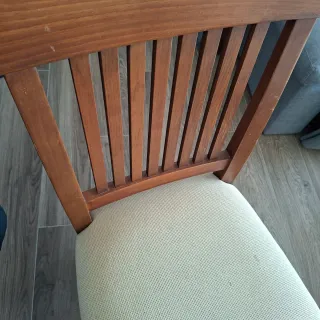 4 Sillas Comedor Madera Pino Tapizadas