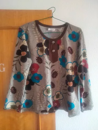 Camiseta pijama flores manga larga