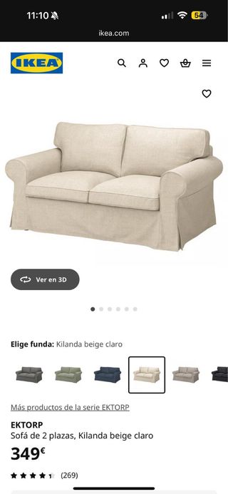 Sofá Ektorp 2 plazas Ikea Beige