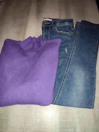 Pantalón vaquero Stradivarius y jersey Primark