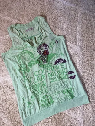 Camiseta sin mangas Desigual verde XS