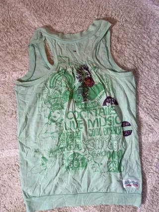 Camiseta sin mangas Desigual verde XS