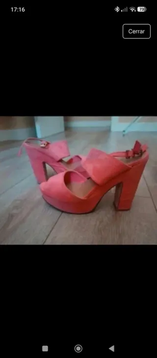 Sandalias coral tacón plataforma