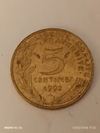 Moneda Francia 1992 tirada escasa (2698)