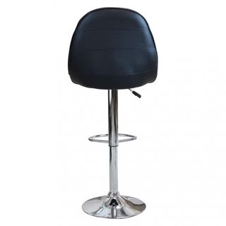 Sgabello Bar Regolabile Ecopelle Metallo Nero Alto