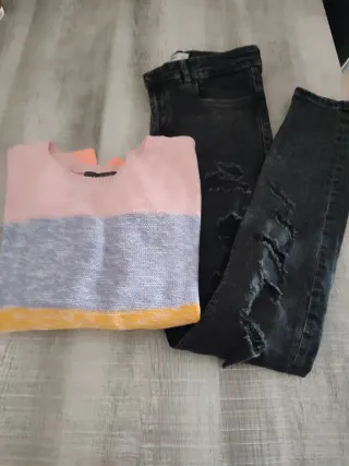 Jersey Primark y Pantalón Mango