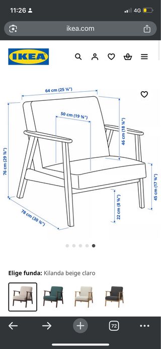 Sillón Ekenäset IKEA beige claro