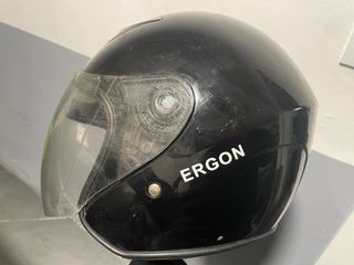 Casco de moto negro ERGON Talla S