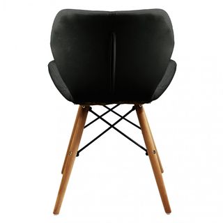 Sedia Moderna Ecopelle Imbottita Legno Nero 71cm