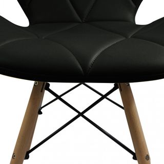 Sedia Moderna Ecopelle Imbottita Legno Nero 71cm