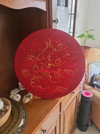 Cuadro Constelaciones Familiares Rojo Dorado