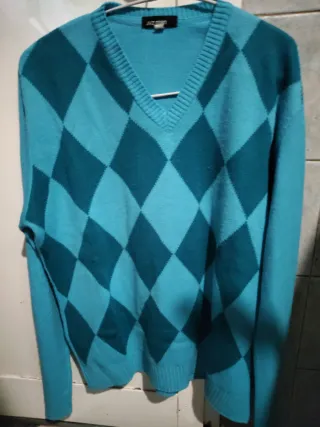 Jersey JXZ MAN rombos azul y turquesa