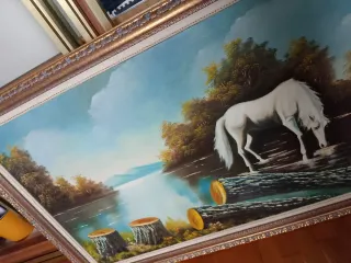 Cuadro Grande Caballo Blanco Río