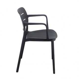 Sedia in Resina Impilabile Braccioli Antracite Bar
