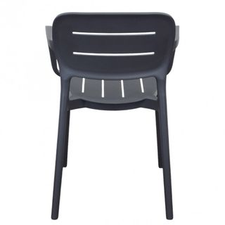 Sedia in Resina Impilabile Braccioli Antracite Bar