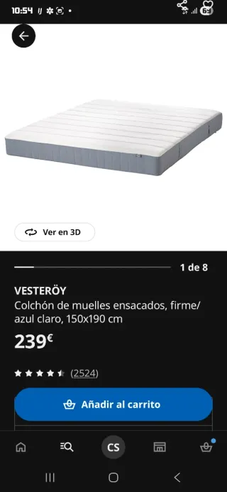 Colchón Vesteröy Muelle Ensacado 150x190