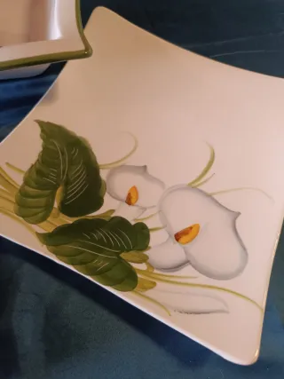 Set Piatti Tognana Quadrati Decorazione Calle 3 Pz