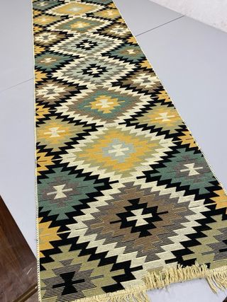 Tappeto Kilim in Cotone Etnico 80x300cm per Corridoio