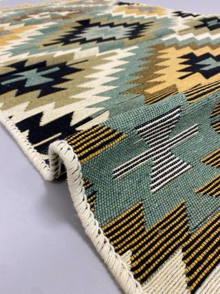 Tappeto Kilim in Cotone Etnico 80x300cm per Corridoio