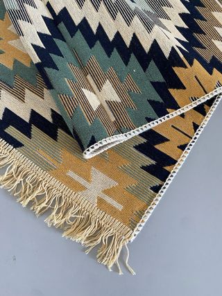 Tappeto Kilim in Cotone Etnico 80x300cm per Corridoio