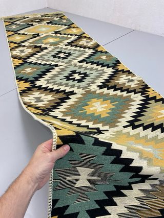Tappeto Kilim in Cotone Etnico 80x300cm per Corridoio