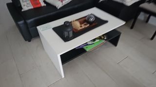 Mueble comedor blanco y negro