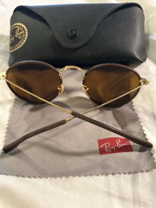 Gafas Ray Ban Marrón Dorado Redondas