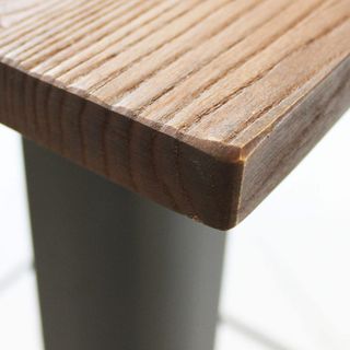 Tavolo Alto 60x60 Cm in Legno e Metallo Antracite