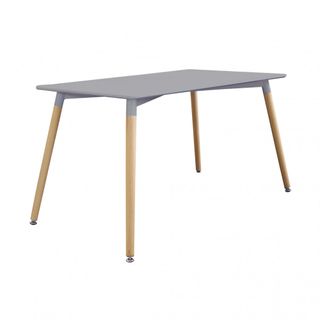 Tavolo Pranzo Rettangolare Grigio 140x80 Cm Legno