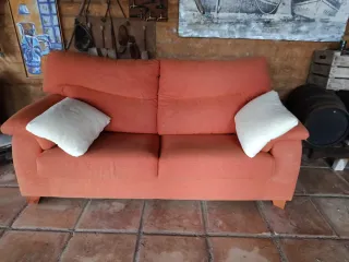 Sofá 3 y 2 plazas naranja