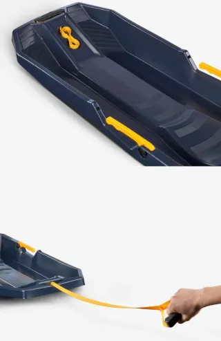 Alquiler Trineo azul con asas amarillas