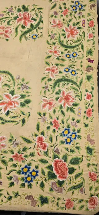 Manton de Manila Imperio De Cuarterones antigu