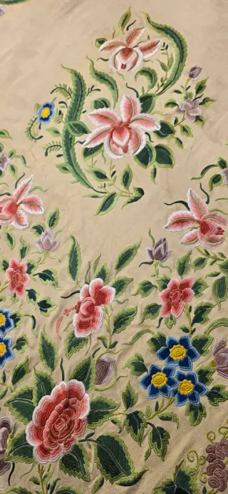 Manton de Manila Imperio De Cuarterones antigu