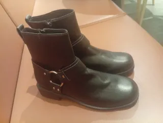 Botines Zara Negros cremallera.q Caña baja. Nuevos