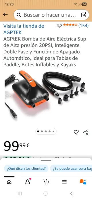 Bomba de aire eléctrica para inflables