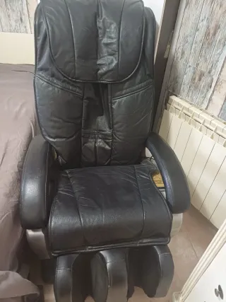 Sillón masaje cuero negro varios niveles