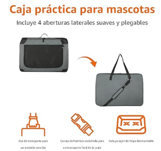 Transportín Plegable 4 Puertas L Gris