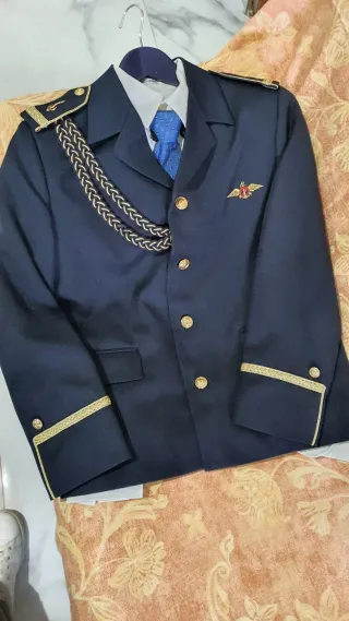 Traje comunión niño azul y oro N_ 14