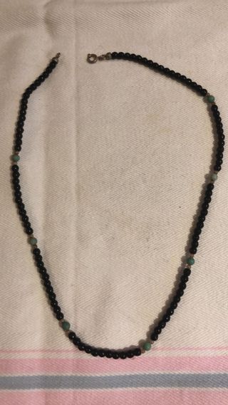Collana perle nere e turchesi