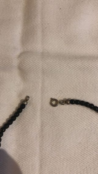 Collana perle nere e turchesi